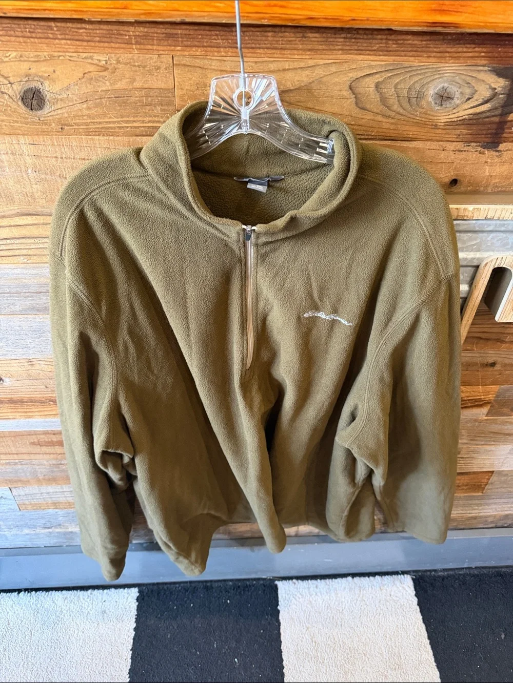 Eddie Bauer Olive Green Half-Zip Fleece Pullover